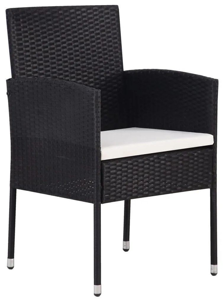 5 pcs Conjunto de jantar para jardim preto