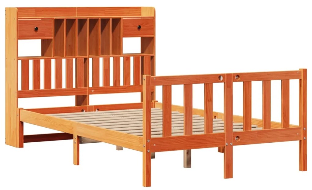 Cama com estante sem colchão 135x190 cm pinho maciço