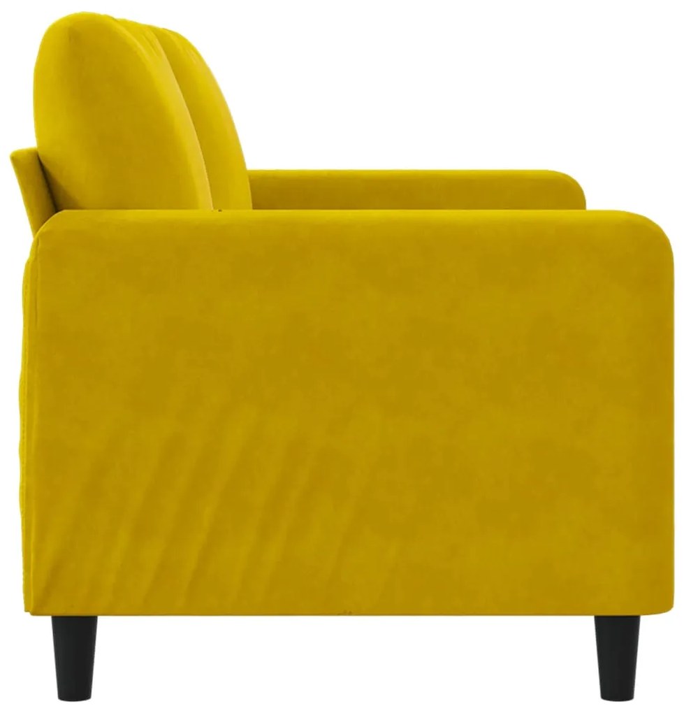 Sofá de 2 lugares veludo 140 cm amarelo