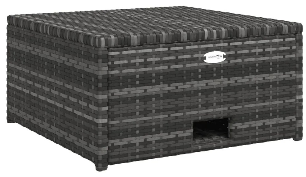 4 pcs conjunto lounge de jardim c/ almofadões vime PE cinzento