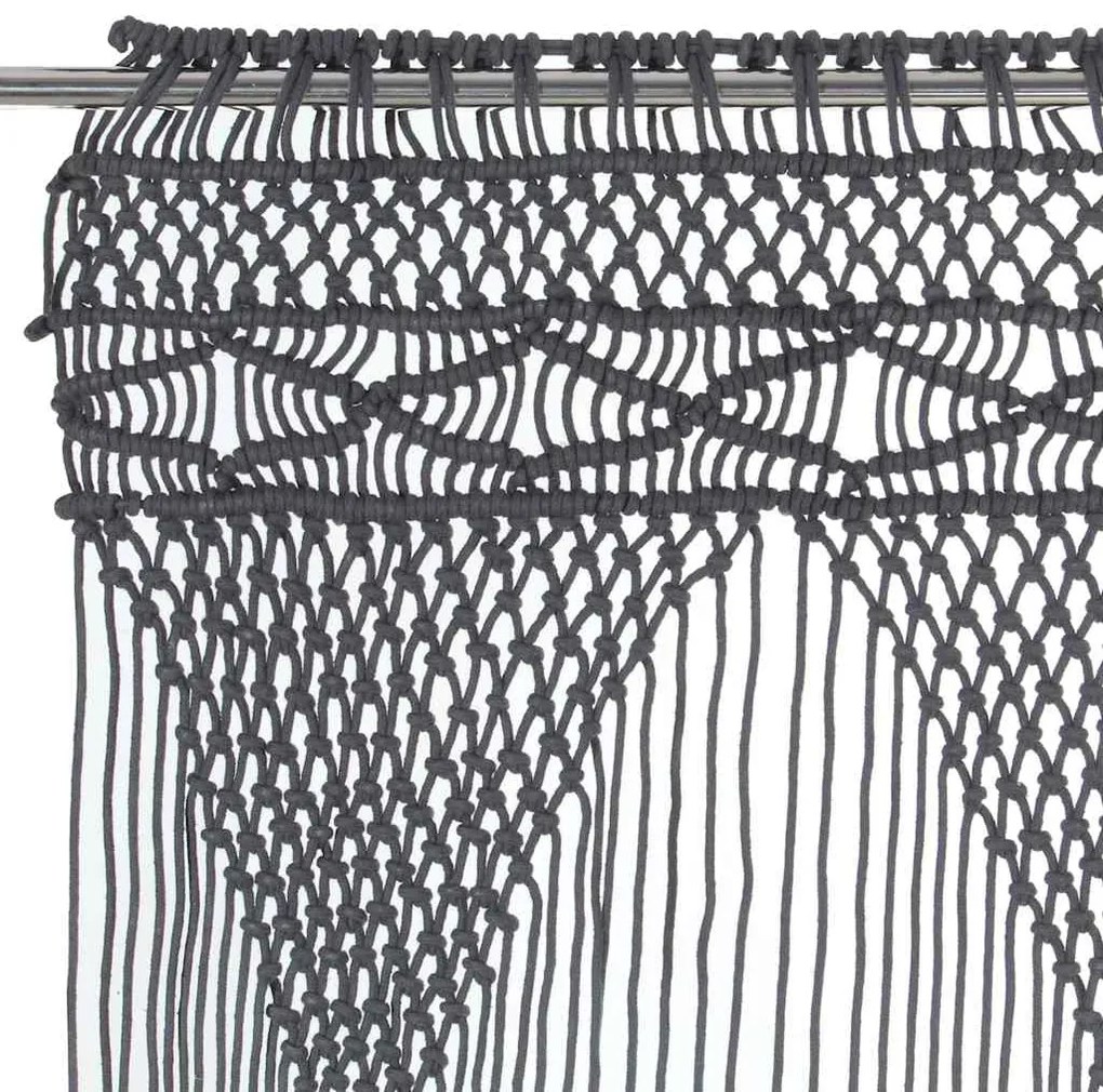 Cortina em macramé 140x240 cm algodão antracite