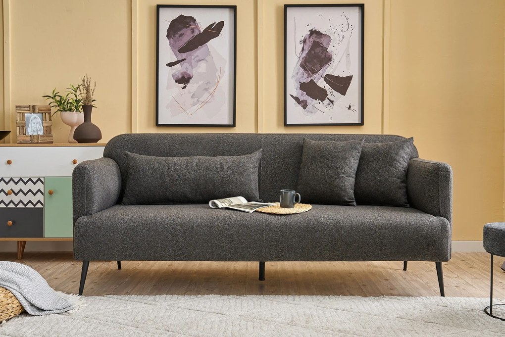 Sofá de 3 Lugares Revos – Antracite – 200 cm x 80 cm x 100 cm