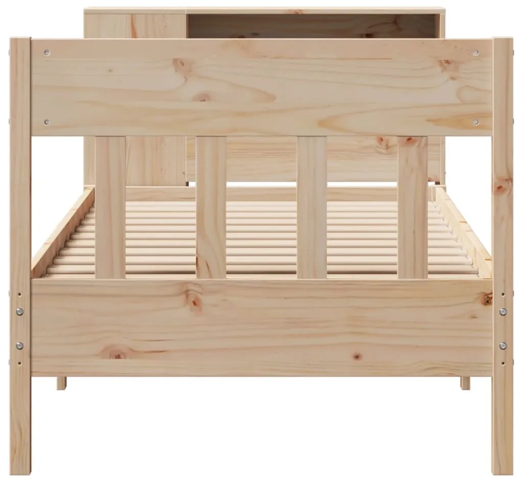 Cama com estante sem colchão 90x200 cm pinho maciço