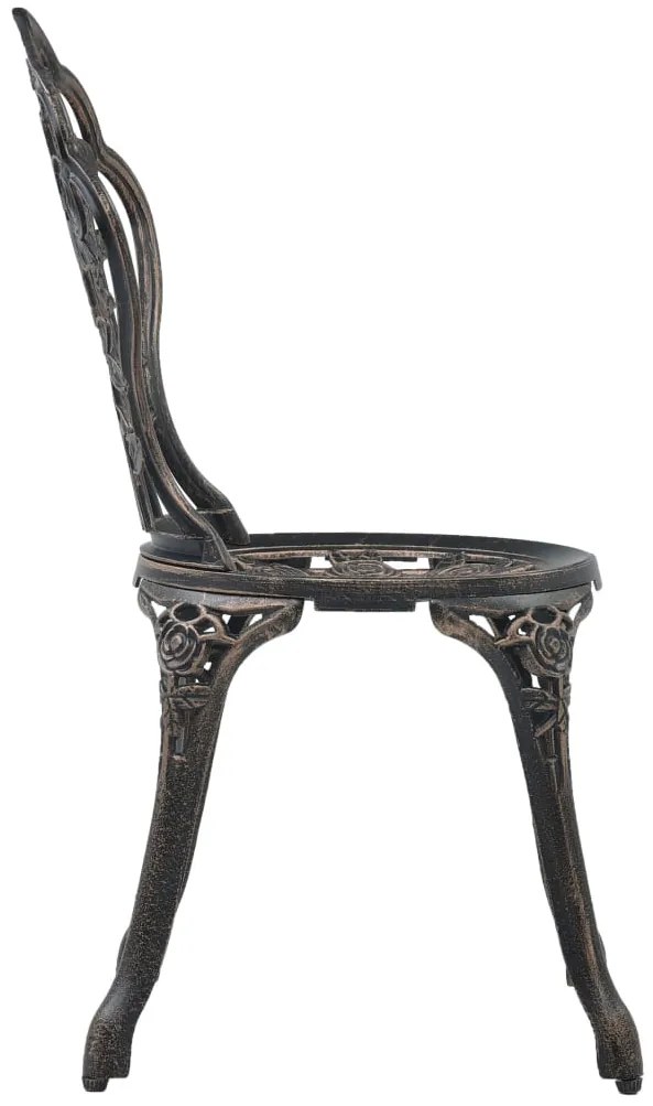 Cadeiras de bistrô 2 pcs alumínio fundido bronze