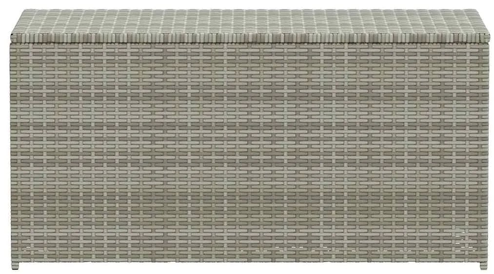 Caixa de arrumação para jardim 100x50x50 cm vime PE cinzento