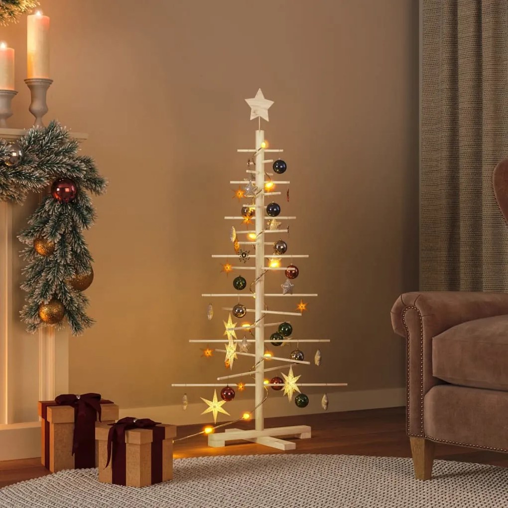 vidaXL Árvore de Natal decorativa 125 cm madeira de pinho maciça