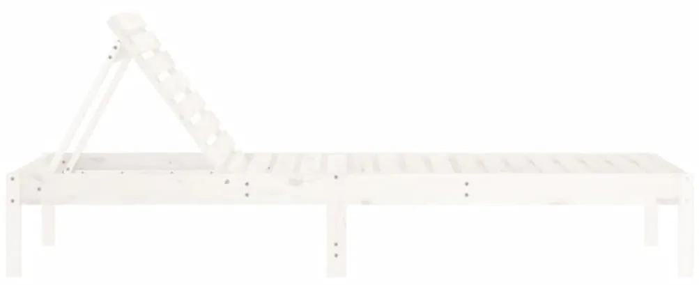 Espreguiçadeiras 2 pcs 199,5x60x74 cm pinho maciço branco