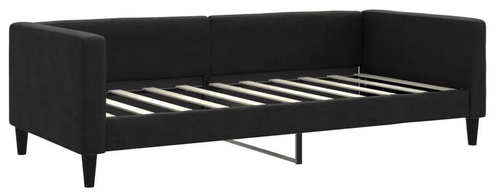 Sofá-cama com colchão 90x190 cm tecido preto