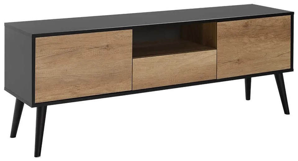 Móvel de TV "Maxim" – Preto &amp; Taupe – 160 x 58 x 41 cm – Design Modern