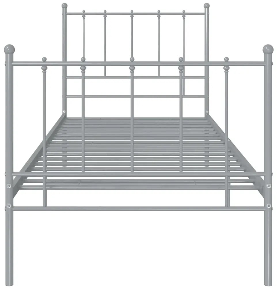 Estrutura de cama 100x200 cm metal cinzento
