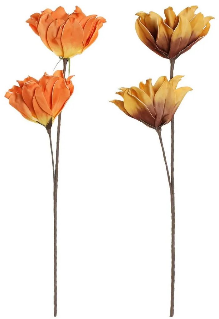 Flores Decorativas DKD Home Decor Amarelo Laranja EVA (Acetato Vinílico Etileno) (2 pcs)