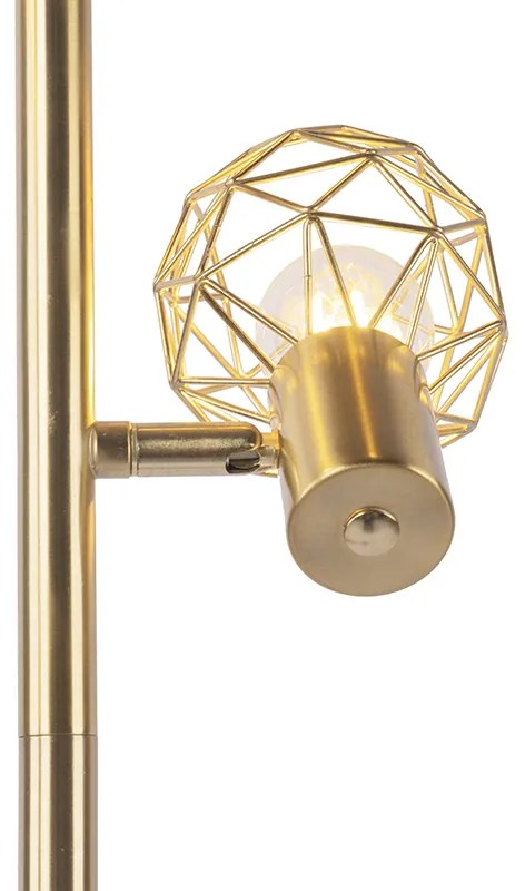 Candeeiro de pé design dourado 3 luzes ajustáveis - Mesh