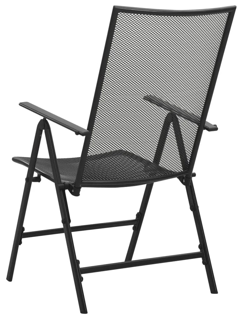 Cadeiras em rede dobráveis 4 pcs aço antracite