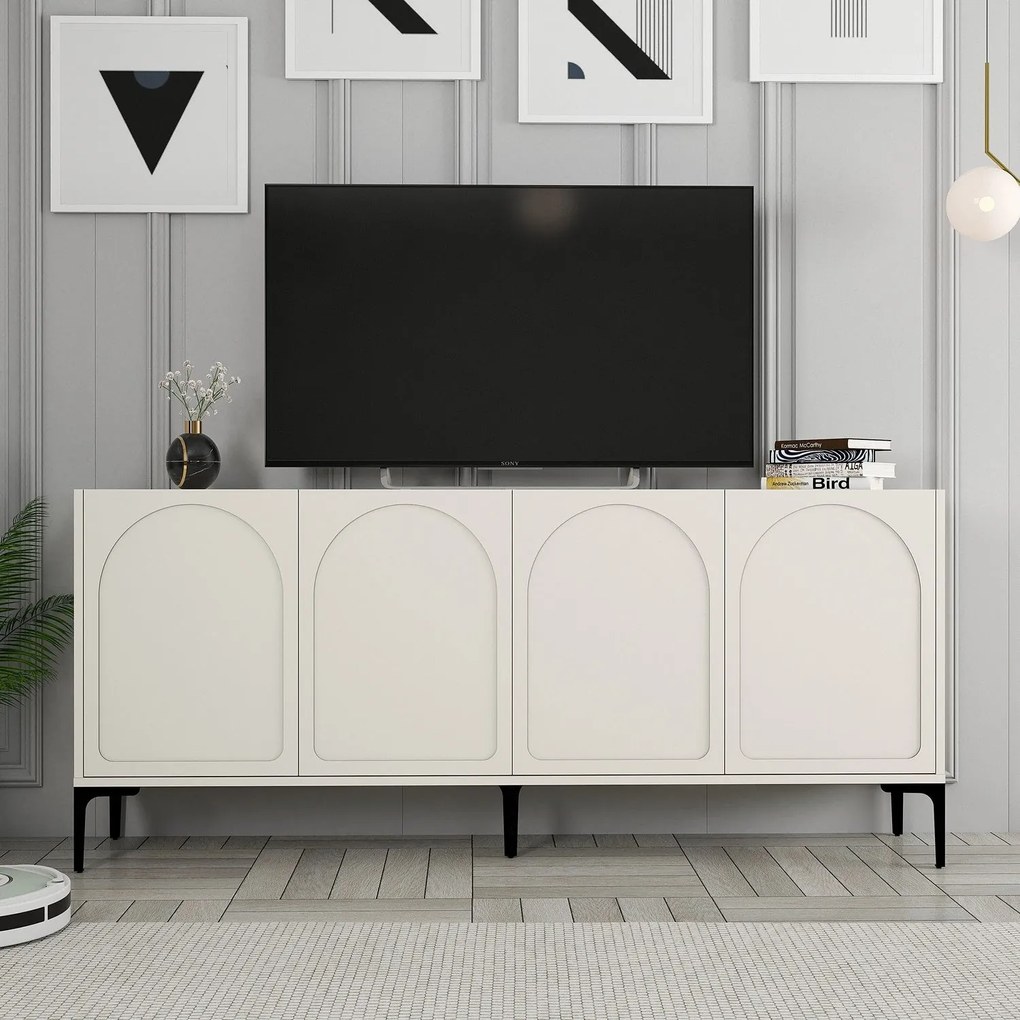 Console Lyon – Cream e Black – 180 cm x 79 cm x 35 cm