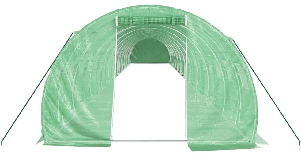 Estufa com estrutura de aço 66 m² 22x3x2 m verde