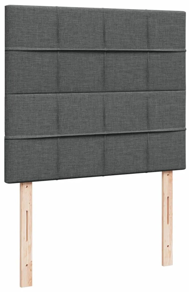 Cama boxspring com colchão 120x190 cm tecido cinzento-escuro