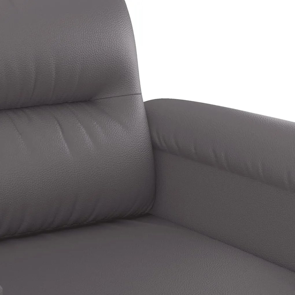 Sofá de 2 lugares 120 cm couro artificial cinza