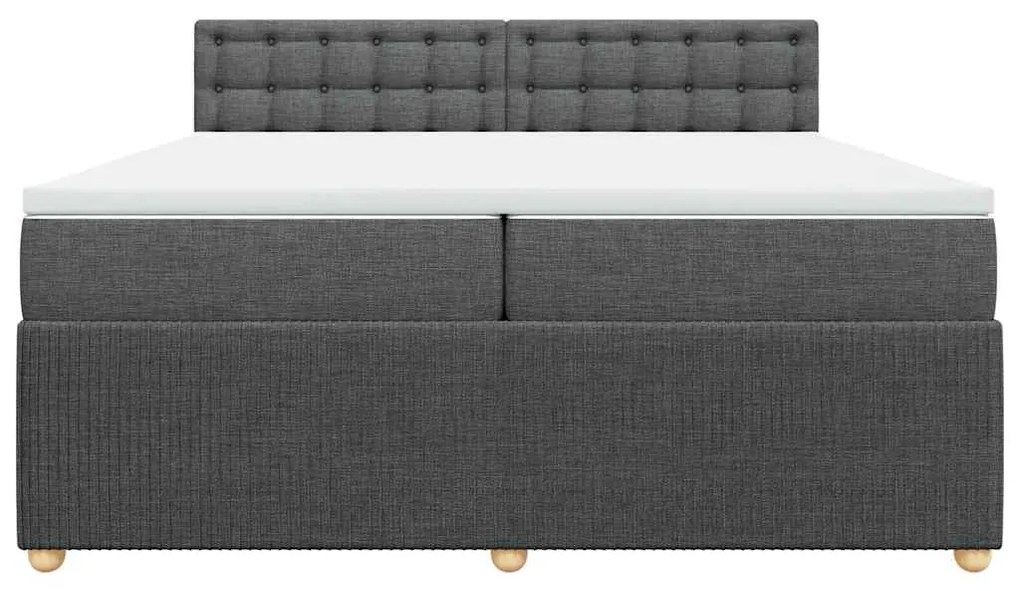 Cama com molas/colchão 200x200 cm tecido cinzento-escuro