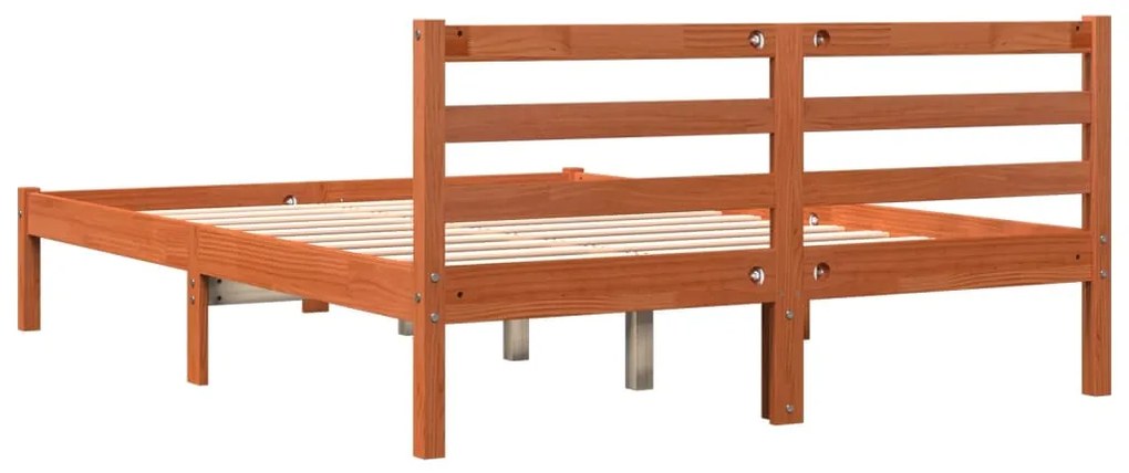 Cama sem colchão 120x190 cm madeira pinho maciça castanho-mel