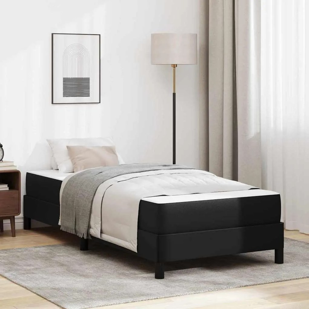 vidaXL Estrutura da Cama com colchão Preto 80 x 200 cm tecido