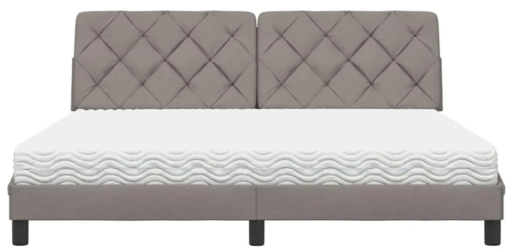 Cama com colchão 180x200 cm tecido castanho-acinzentado
