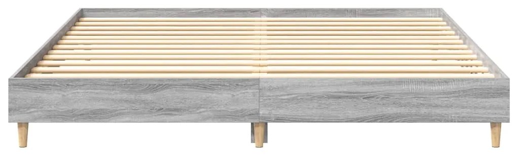 Estrutura de cama sem colchão 200x200 cm cinzento sonoma