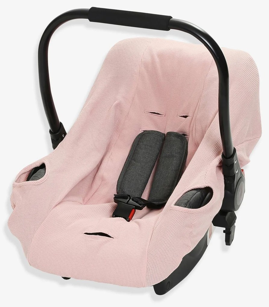 Capa elástica para cadeira-auto 0+ rosa medio liso