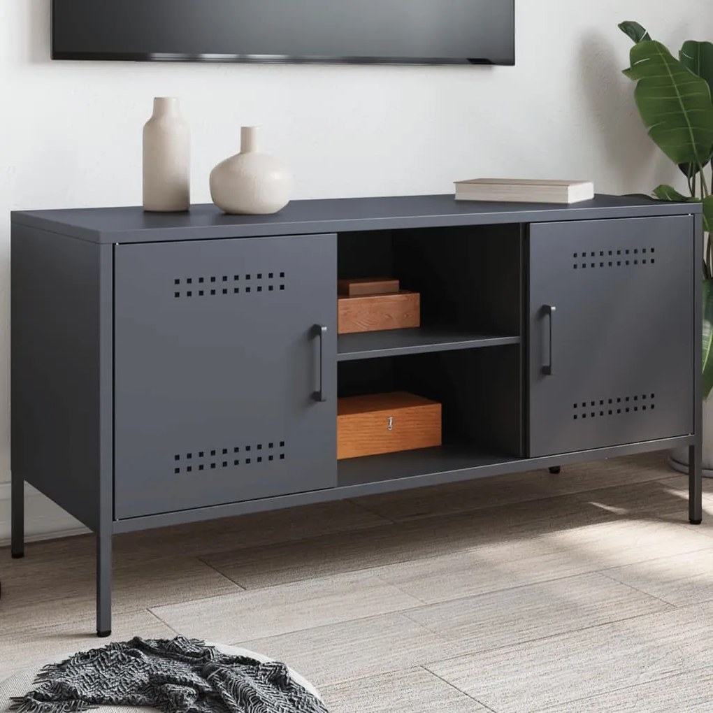 vidaXL Móvel de TV 100,5x39x50,5 cm aço antracite