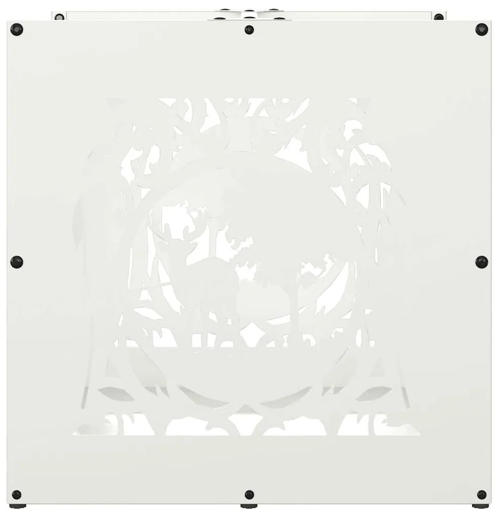 Suporte para lenha 40x40x40 cm aço laminado a frio branco