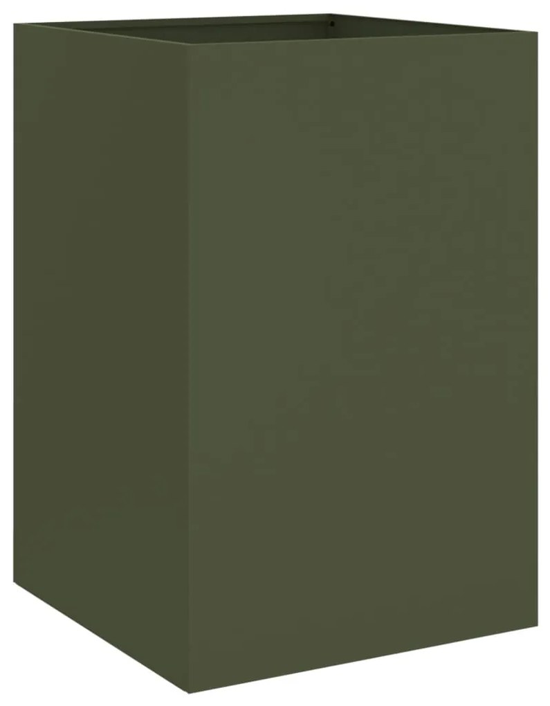 Vaso/floreira 52x48x75 cm aço verde azeitona