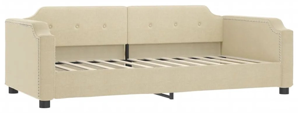 Sofá-cama com gavetão e gavetas 90x200 cm tecido cor creme