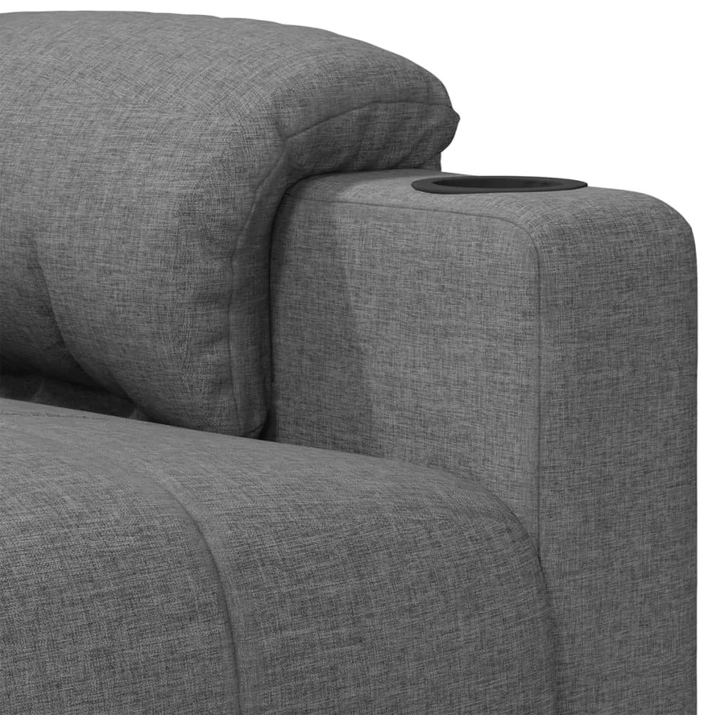 Poltrona de massagens elétrica tecido cinzento-claro