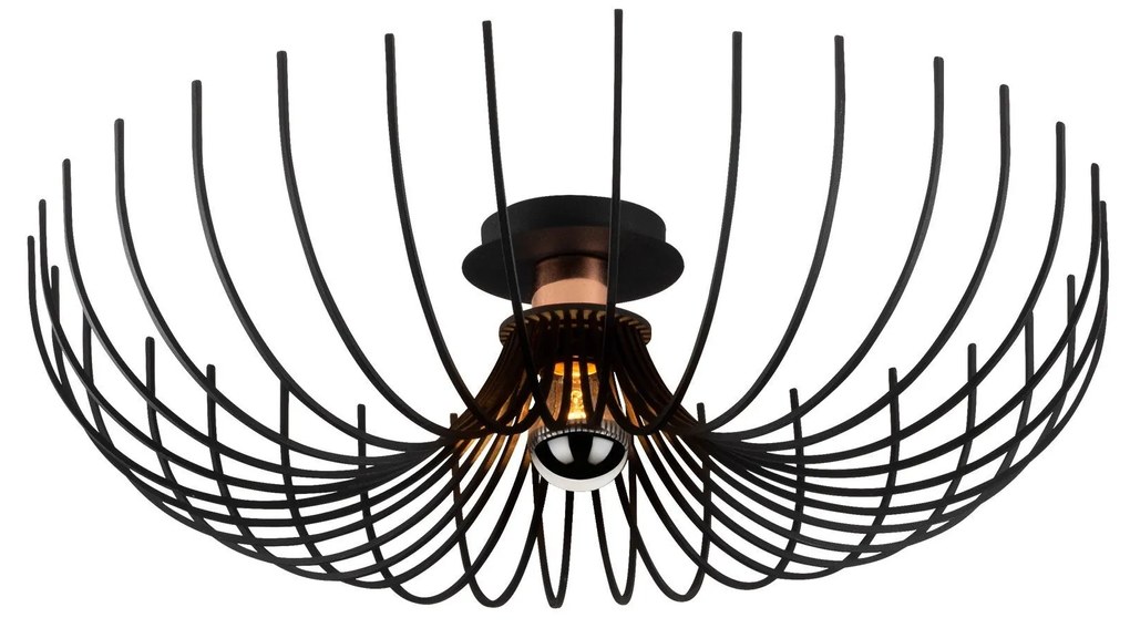 Candeeiro de Teto Aspendos – Preto – Diâmetro 56 cm x Altura 16 cm