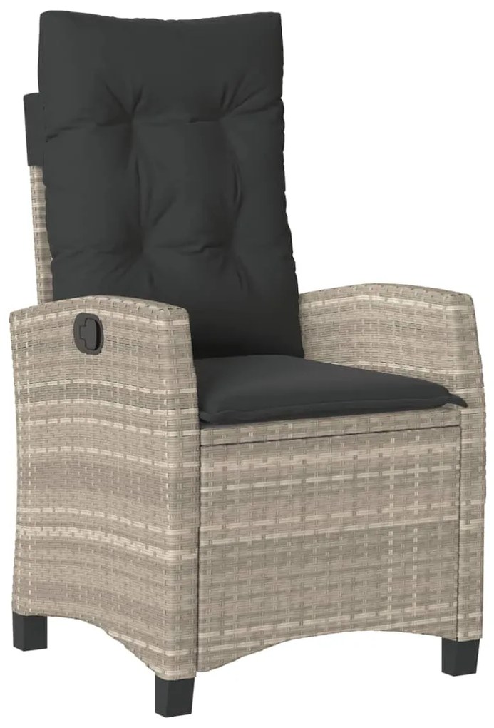 5 pcs conjunto de jantar p/ jardim c/ almofadões cinzento claro