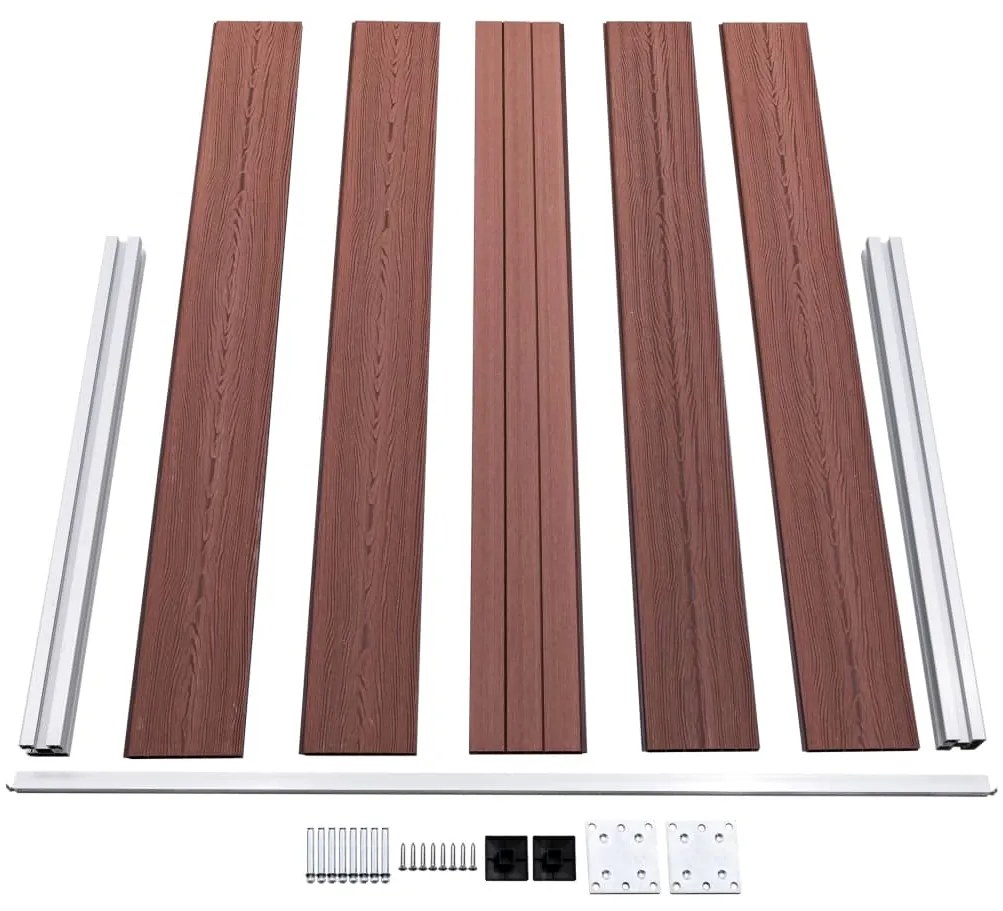 Painel de vedação para jardim 699x106 cm WPC castanho