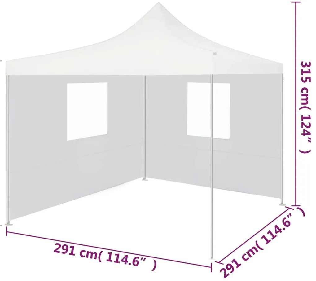 Tenda dobrável profissional festas 2 paredes 3x3m aço branco