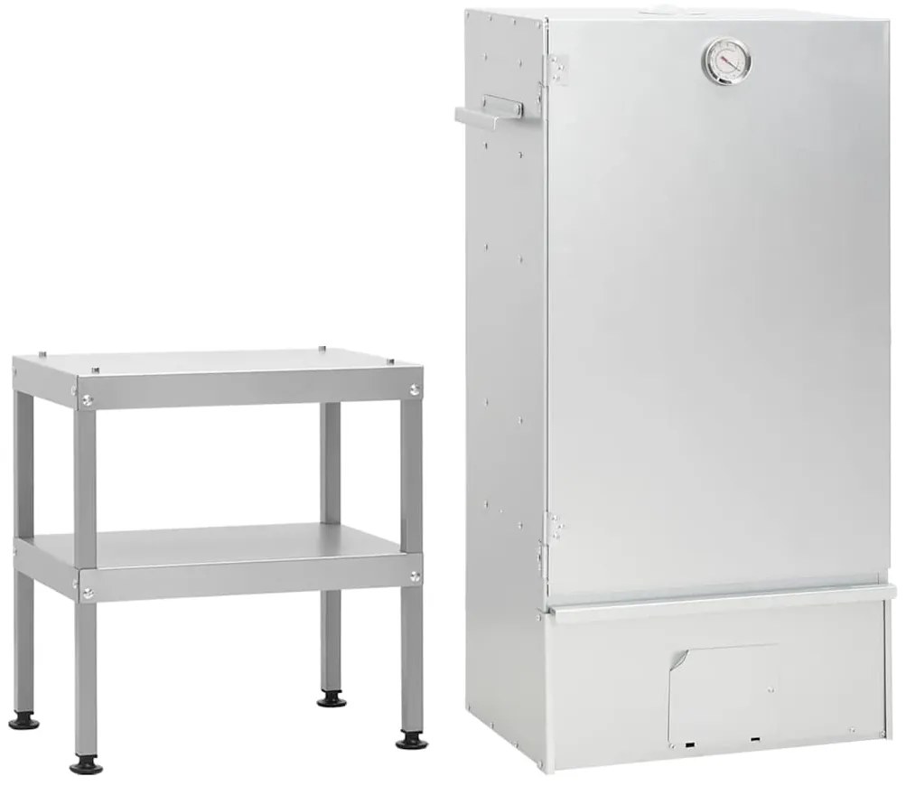 Defumador com mesa aço galvanizado