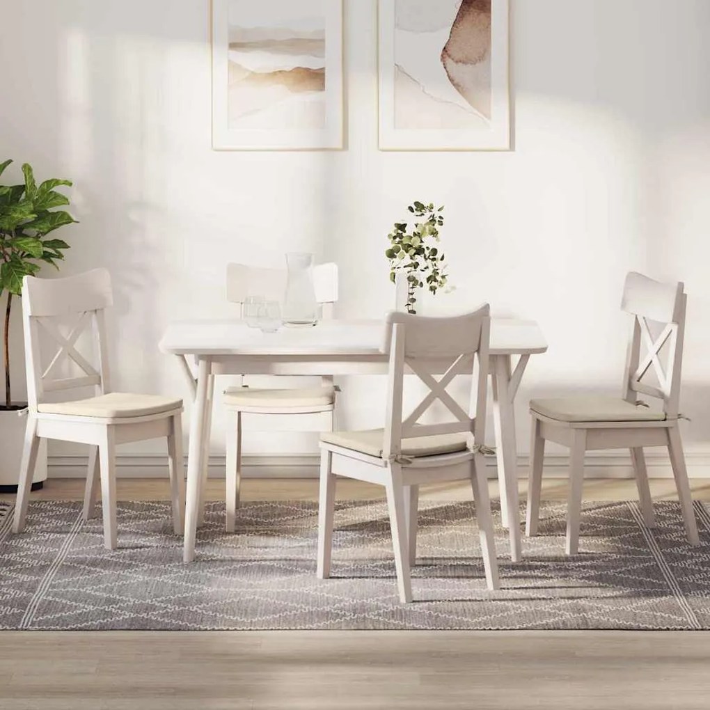 vidaXL Almofadas de Assento 4 pcs Creme 40 x 40 x 3 cm