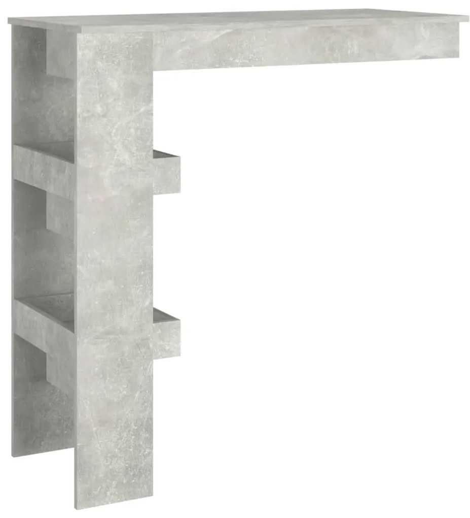 Mesa bar parede 102x45x103,5cm derivados madeira cinza cimento