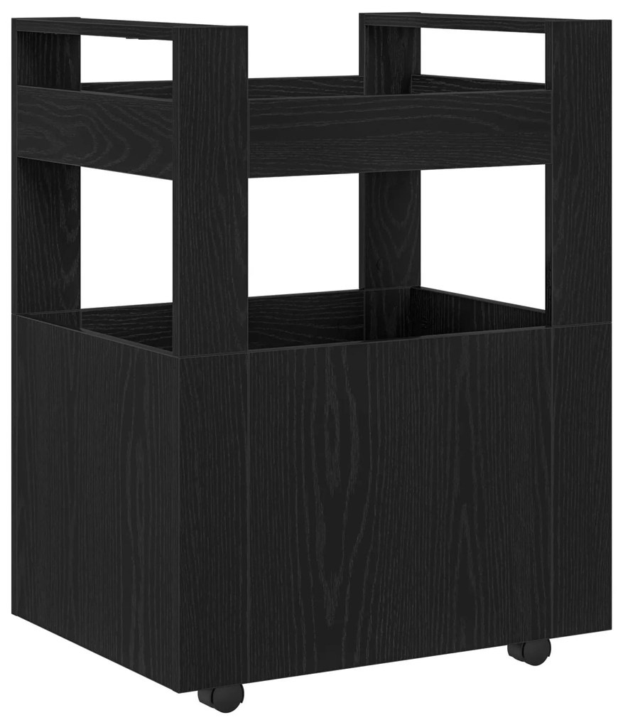 Carrinho de Cozinha vidaXL Carvalho Preto 60x45x80 cm Madeira Compósit