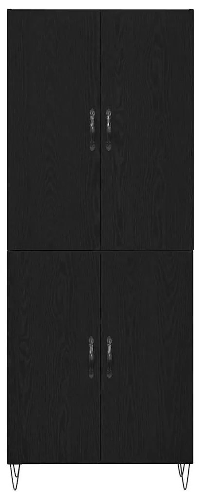 Armário Alto vidaXL Carvalho Preto 69,5x34x180 cm Madeiras de Engenhar