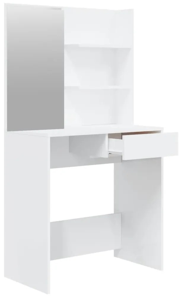 Toucador com espelho 74,5x40x141 cm branco brilhante