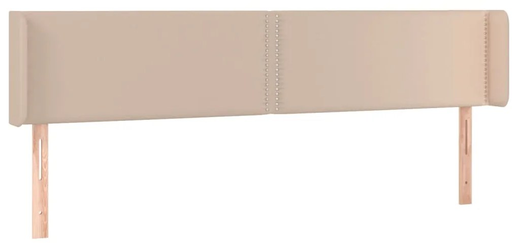 Cabeceira cama LED couro artificial 183x16x78/88 cm cappuccino