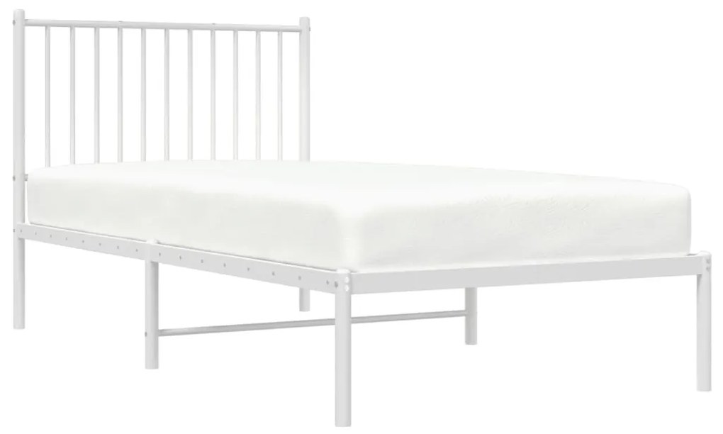 Estrutura de cama com cabeceira 90x190 cm metal branco