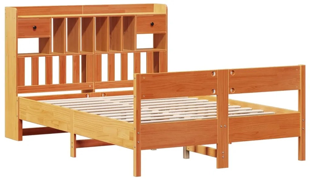 Cama com estante sem colchão 160x200 cm pinho maciço