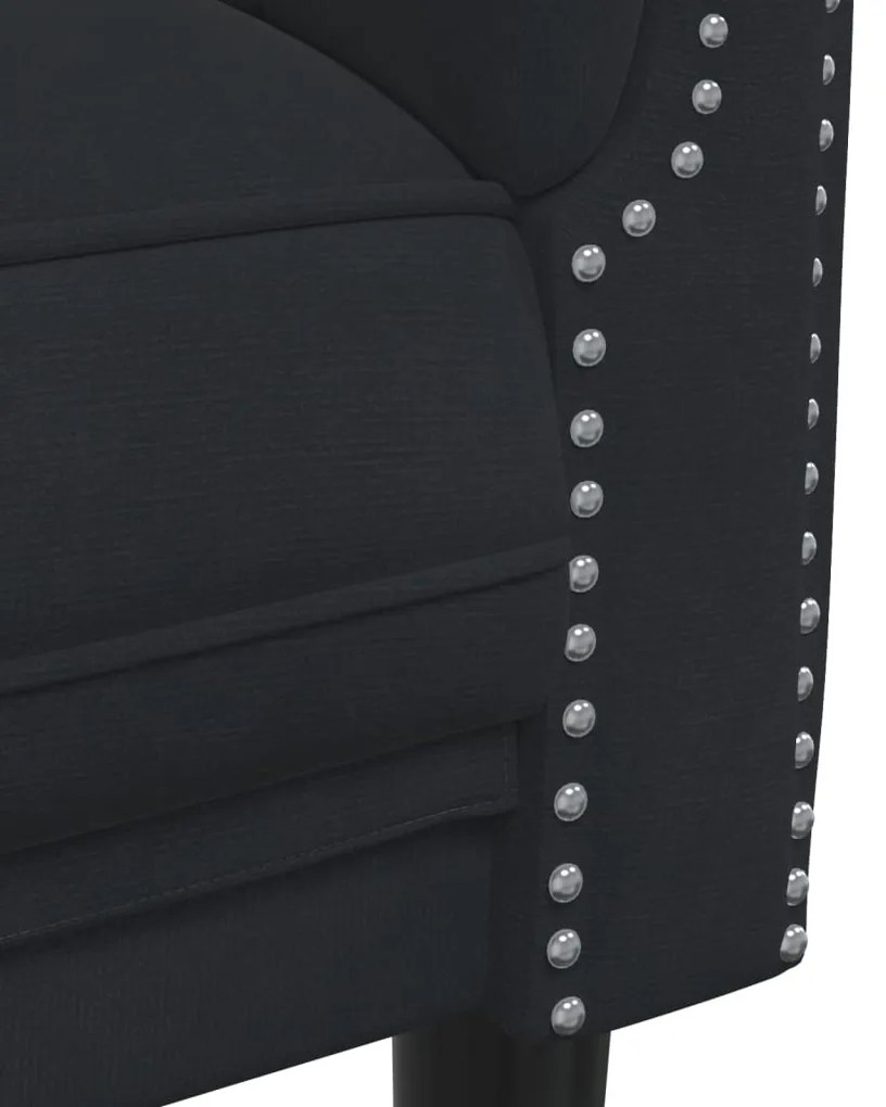 3 pcs conjunto de sofás veludo preto