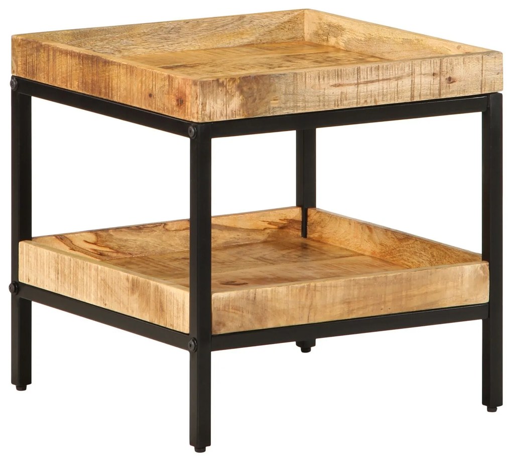 Mesa de Apoio 45x45x45 cm Madeira Sólida de Mangueira Rugosa