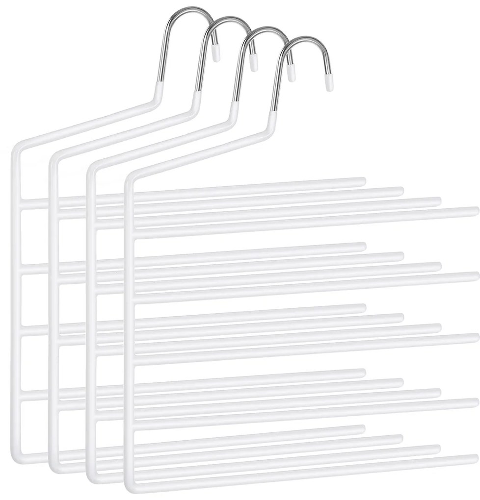 Conjunto de 4 cabides múltiplos 32 x 0,5 x 35 cm branco