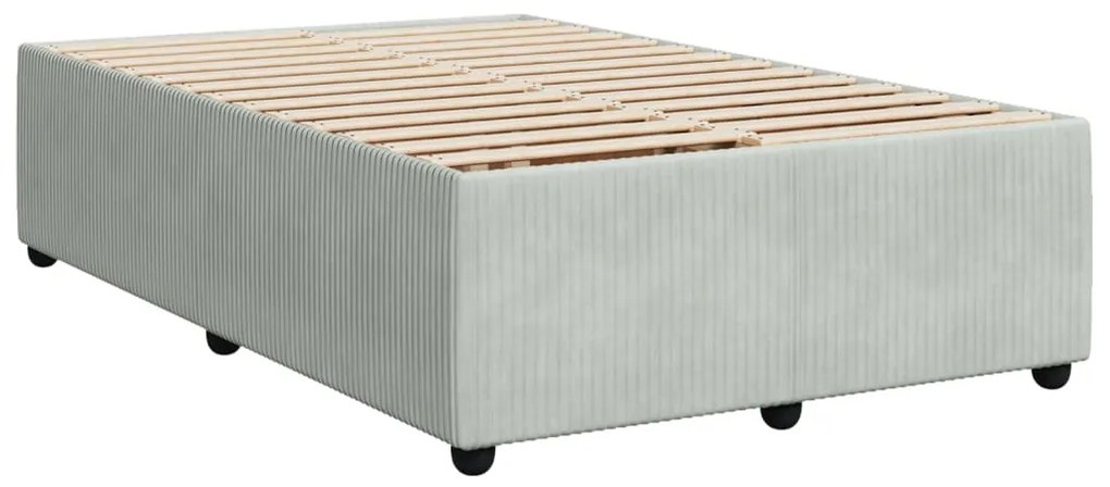 Cama boxspring com colchão 120x190 cm veludo cinzento-claro