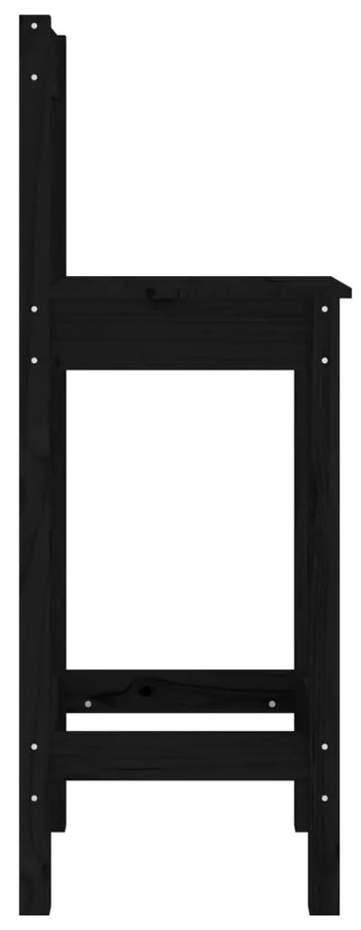 Cadeiras de bar 2 pcs 40x41,5x112 cm pinho maciço preto